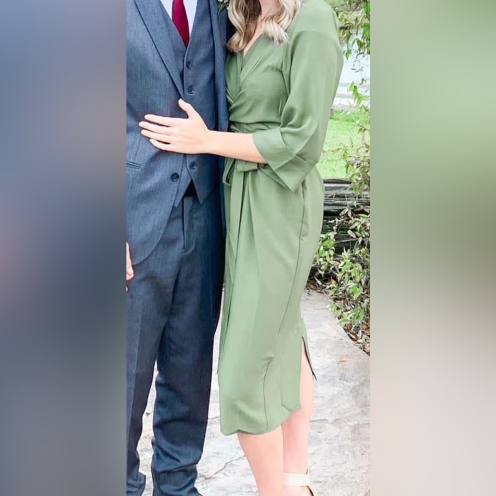ASOS Olive Long Sleeve Wrap Dress